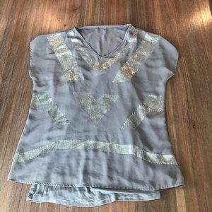 NY&C Sequin Chevron Blouse with tank